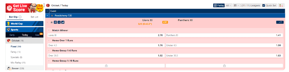 crickex cricket betting